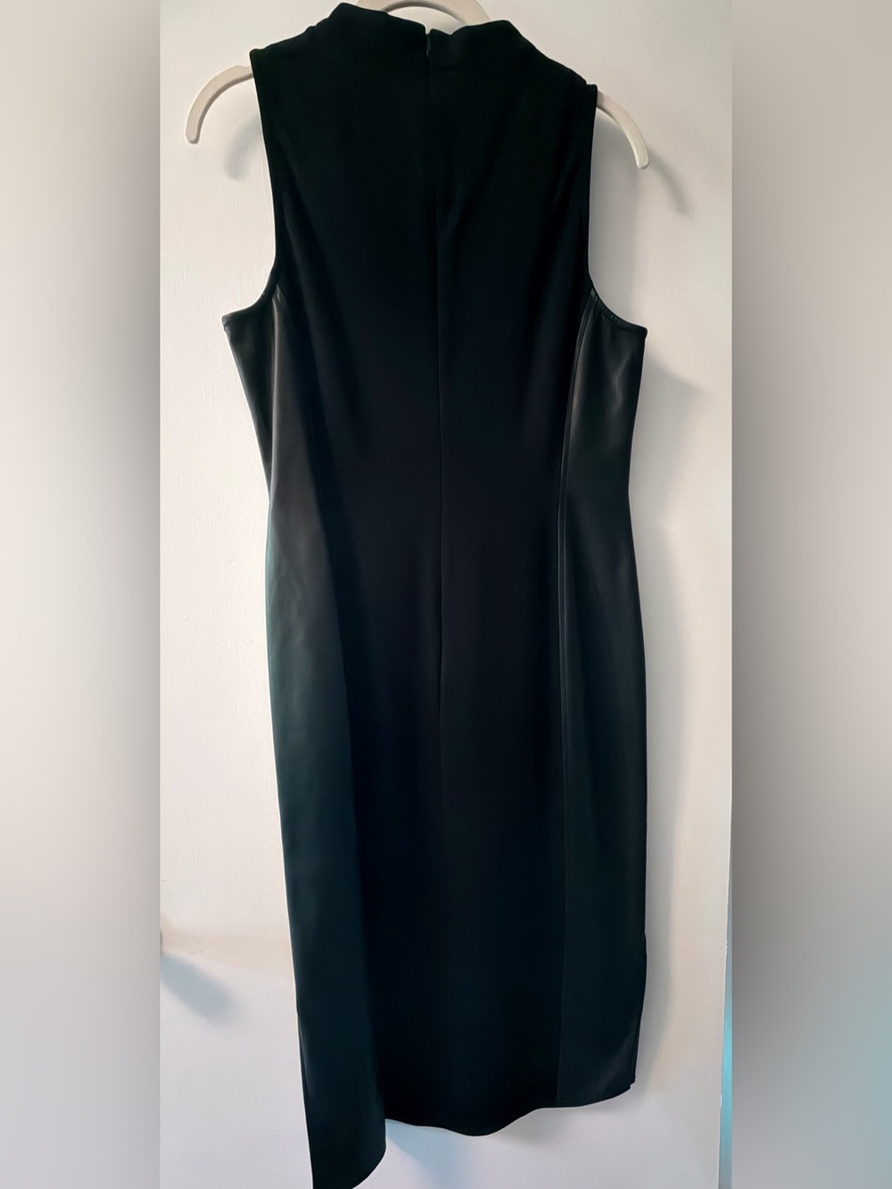 THE Limited Women's Sleeveless Mock Neck Faux Leather Panel Midi Dress - Picture 5 of 6